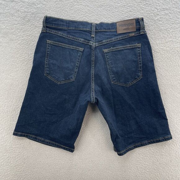 Wrangler Denim Shorts Men's 32x11 Blue Free Stretch Straight Fit Preppy American - Picture 5 of 8